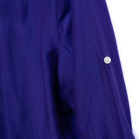 Ralph Lauren Shirt Women’s 1X Purple Cotton Silk Button Up Blouse Preppy Classic - Picture 5 of 7